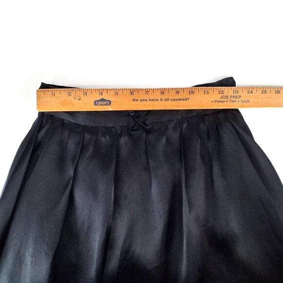 Cament VTG 90s 100% Silk Balloon Midi Skirt A Line Drawstring Black Lined SZ S - Picture 6 of 8